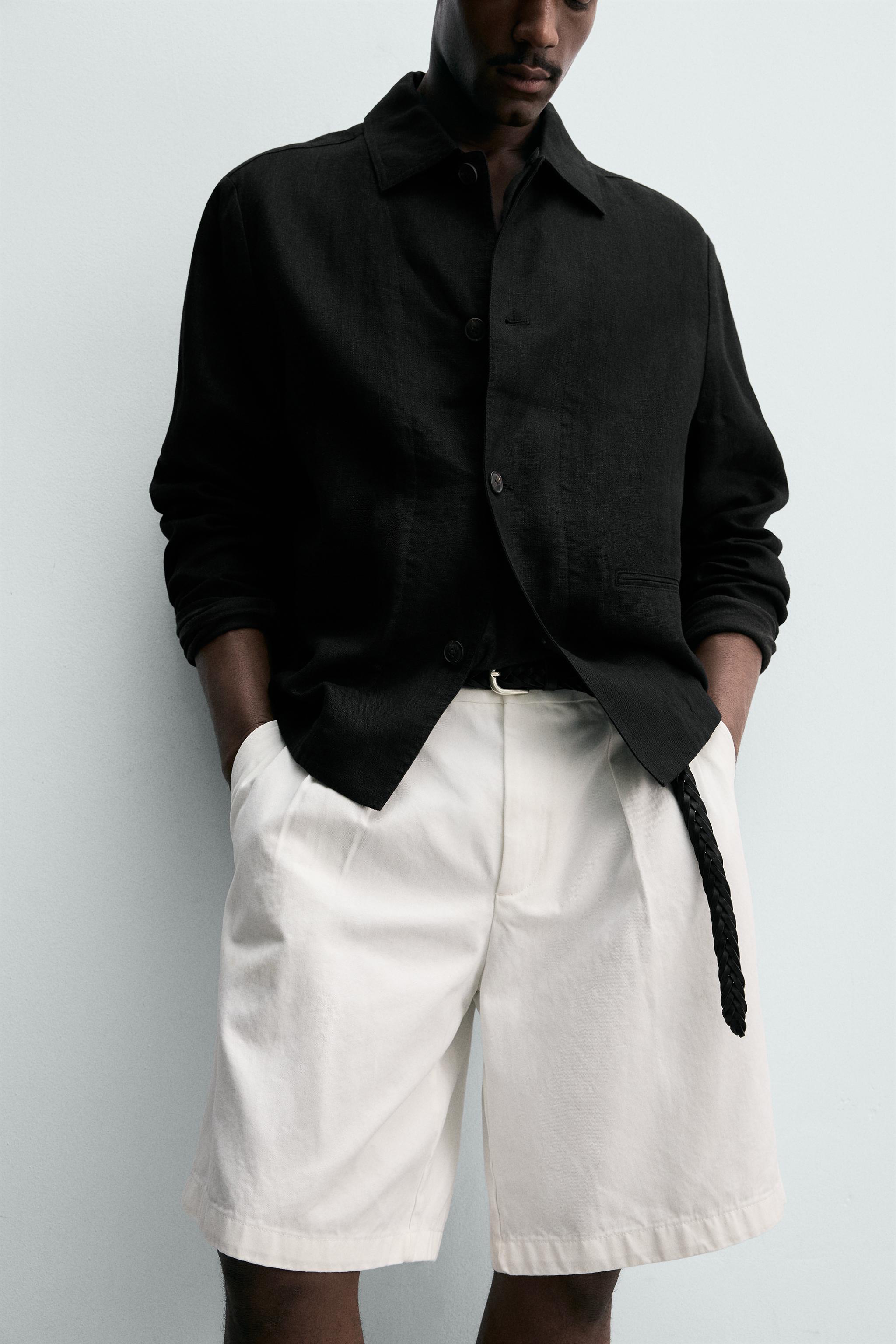 REGULAR FIT 100% LINEN OVERSHIRT
